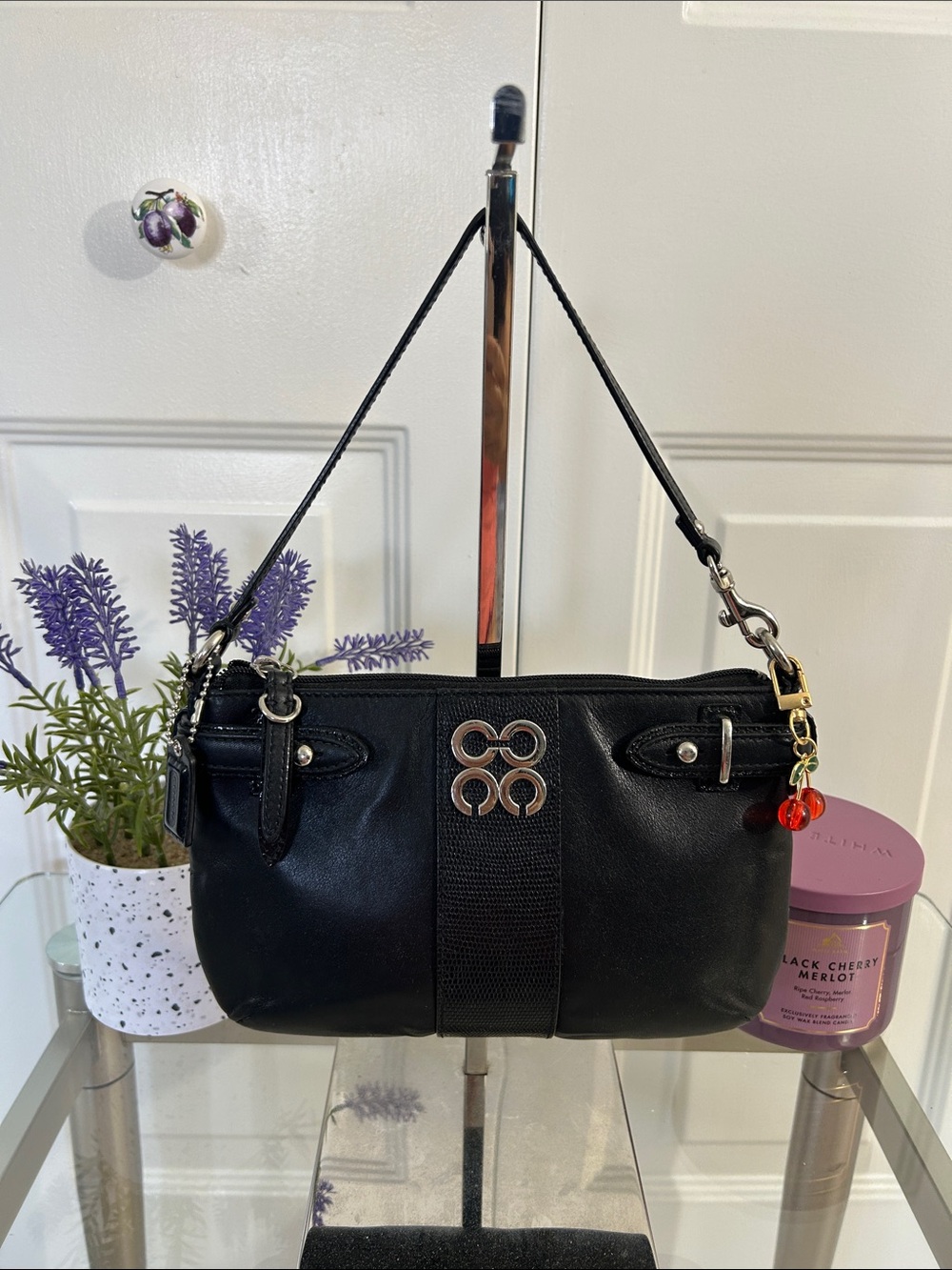 Coach Vintage Black Mini Bag with Silver Accents